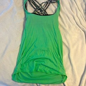 Lululemon green open back tank top with built in bra, size 4 could fit a 2 also.